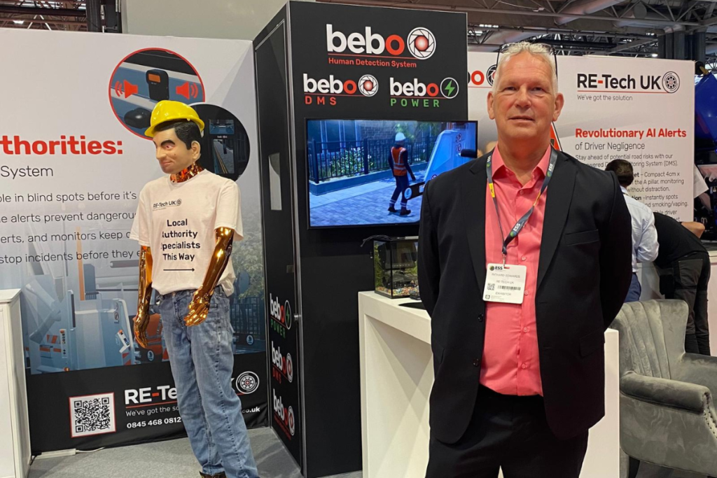 Richard Edwards and Mr Bean at the RE-Tech UK exhibition stand.